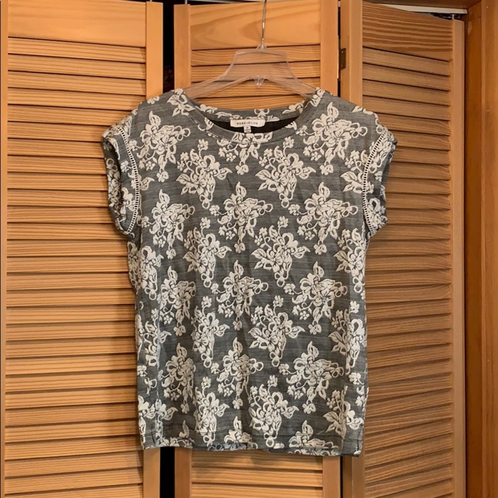 Gray Rose and Olive Top